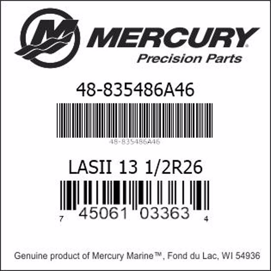 Bar codes for Mercury Marine part number 48-835486A46