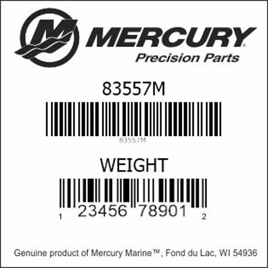 Bar codes for Mercury Marine part number 83557M