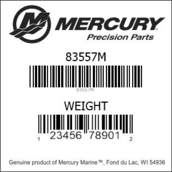 Bar codes for Mercury Marine part number 83557M