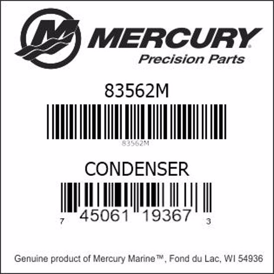 Bar codes for Mercury Marine part number 83562M
