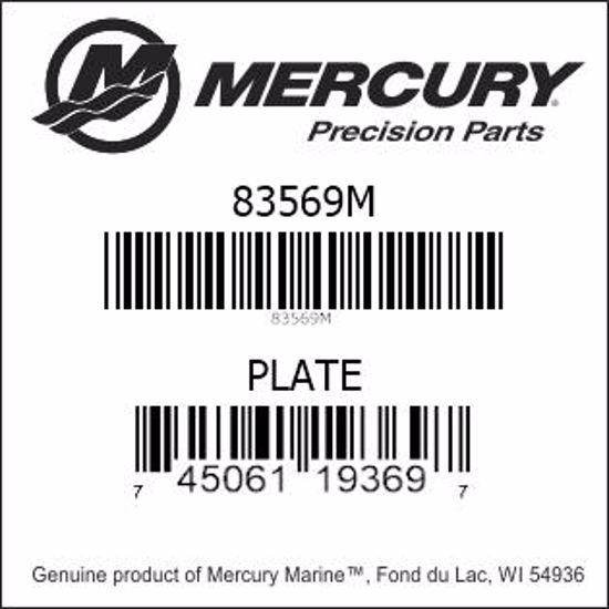 Bar codes for Mercury Marine part number 83569M
