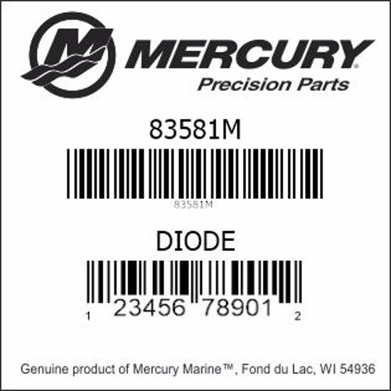 Bar codes for Mercury Marine part number 83581M