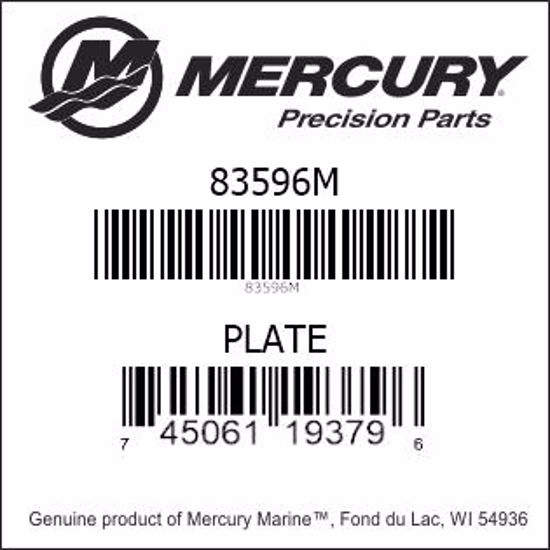 Bar codes for Mercury Marine part number 83596M