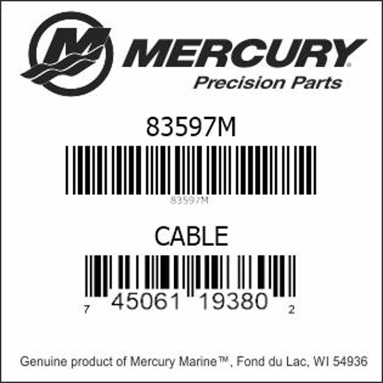 Bar codes for Mercury Marine part number 83597M
