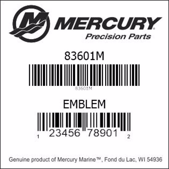 Bar codes for Mercury Marine part number 83601M