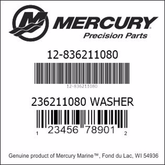 Bar codes for Mercury Marine part number 12-836211080