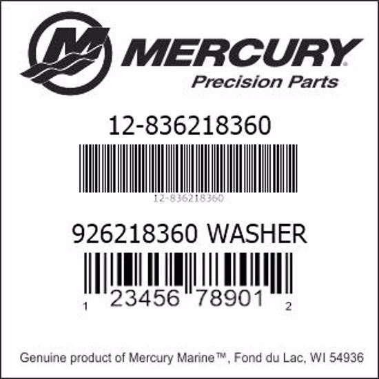 Bar codes for Mercury Marine part number 12-836218360