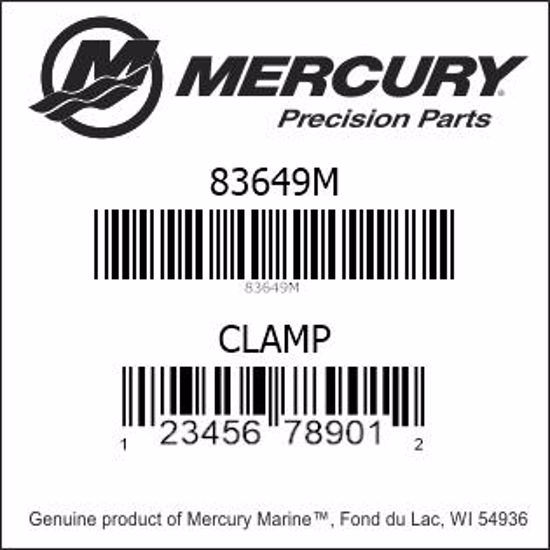 Bar codes for Mercury Marine part number 83649M