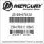 Mercury Marine part number 25-836671032 236671032 RING Bar codes for Mercury Marine part number 25-836671032