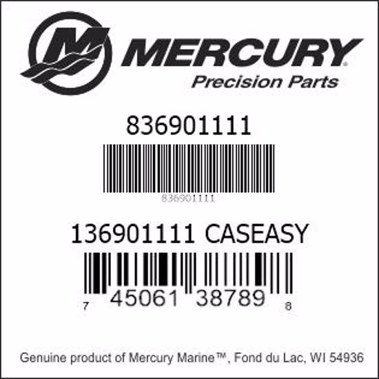 Bar codes for Mercury Marine part number 836901111