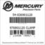 Mercury Marine part number 54-836901120 976901120 CLAMP Bar codes for Mercury Marine part number 54-836901120