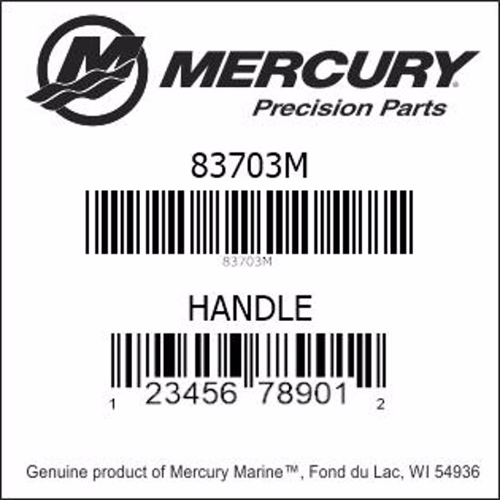 Bar codes for Mercury Marine part number 83703M