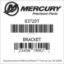 Mercury Marine part number 83720T BRACKET Bar codes for Mercury Marine part number 83720T