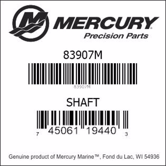 Bar codes for Mercury Marine part number 83907M