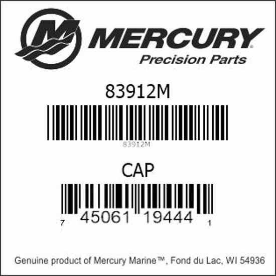 Bar codes for Mercury Marine part number 83912M