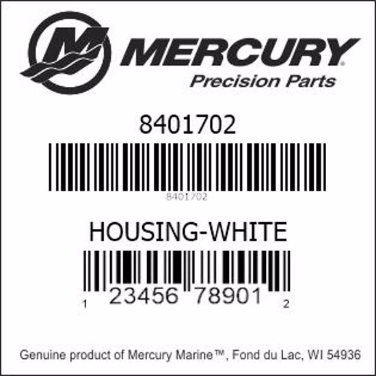 Bar codes for Mercury Marine part number 8401702
