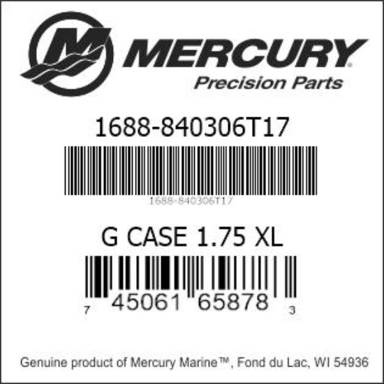 Bar codes for Mercury Marine part number 1688-840306T17