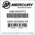 Bar codes for Mercury Marine part number 1688-840307T3