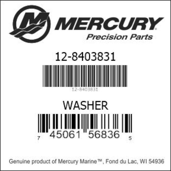 Bar codes for Mercury Marine part number 12-8403831