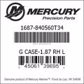 Bar codes for Mercury Marine part number 1687-840560T34