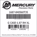 Bar codes for Mercury Marine part number 1687-840560T35