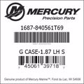 Bar codes for Mercury Marine part number 1687-840561T69