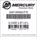 Bar codes for Mercury Marine part number 1687-840561T70