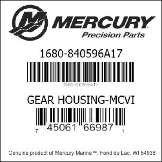 Bar codes for Mercury Marine part number 1680-840596A17