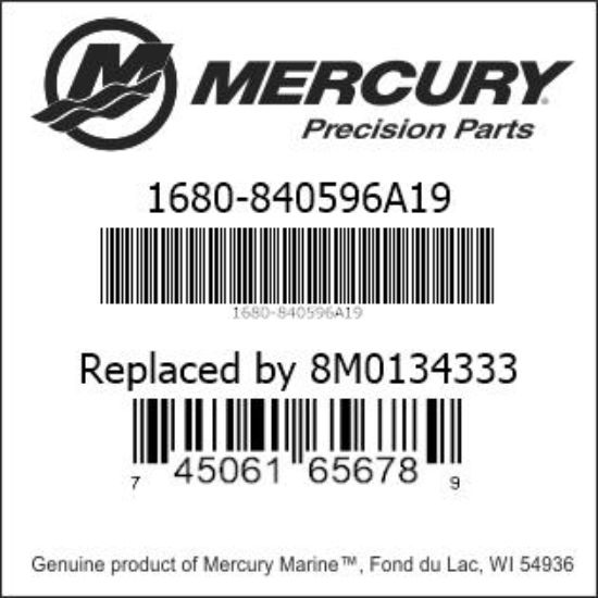 Bar codes for Mercury Marine part number 1680-840596A19