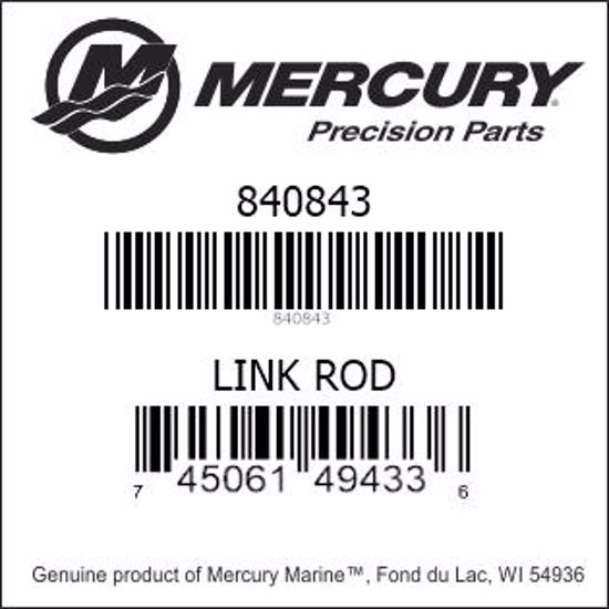 Bar codes for Mercury Marine part number 840843