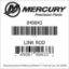 Mercury Marine part number 840843 LINK ROD Bar codes for Mercury Marine part number 840843