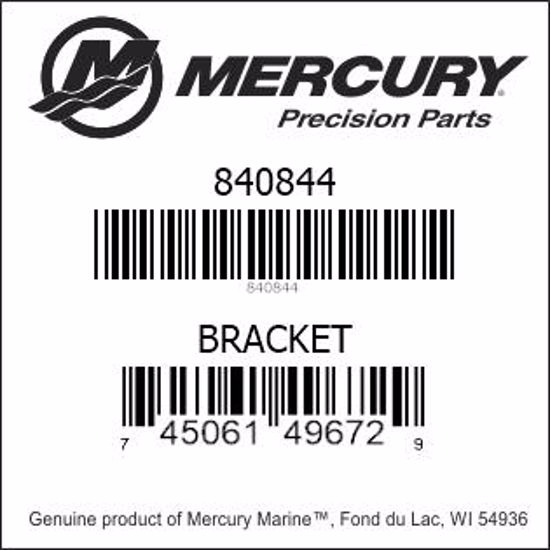 Bar codes for Mercury Marine part number 840844