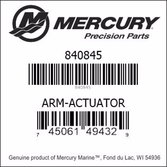 Bar codes for Mercury Marine part number 840845