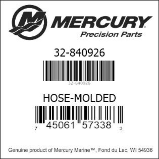 Bar codes for Mercury Marine part number 32-840926