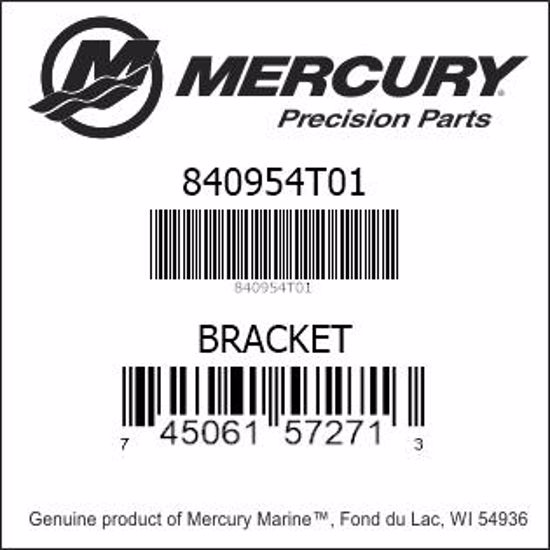 Bar codes for Mercury Marine part number 840954T01