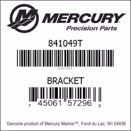 Bar codes for Mercury Marine part number 841049T