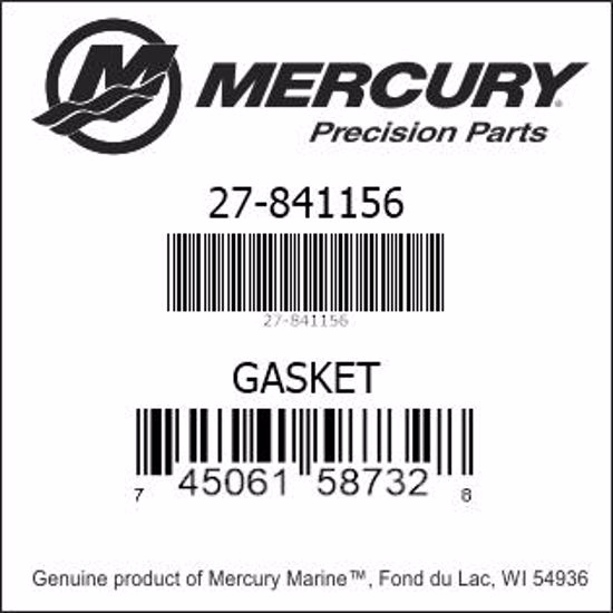 Bar codes for Mercury Marine part number 27-841156