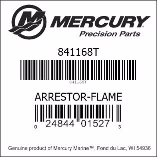 Bar codes for Mercury Marine part number 841168T