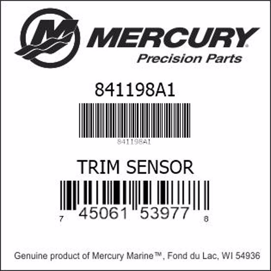 Bar codes for Mercury Marine part number 841198A1