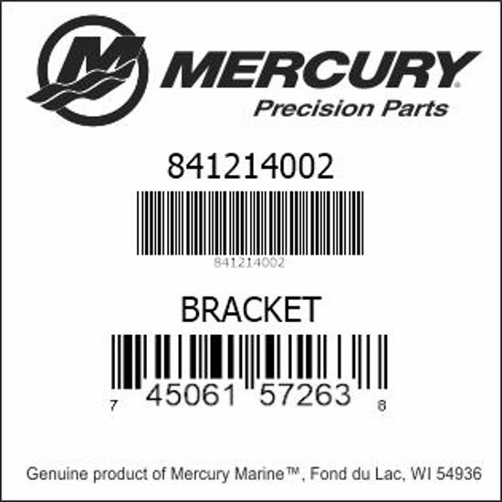 Bar codes for Mercury Marine part number 841214002