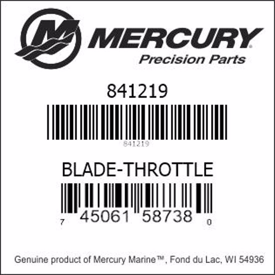 Bar codes for Mercury Marine part number 841219
