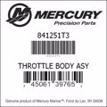 Bar codes for Mercury Marine part number 841251T3