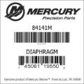 Bar codes for Mercury Marine part number 84141M