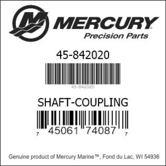 Bar codes for Mercury Marine part number 45-842020