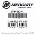 Bar codes for Mercury Marine part number 27-842129A1