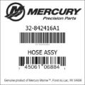 Bar codes for Mercury Marine part number 32-842416A1