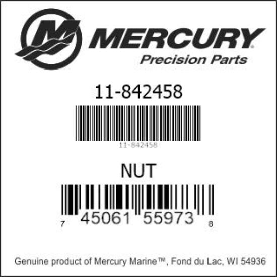 Bar codes for Mercury Marine part number 11-842458