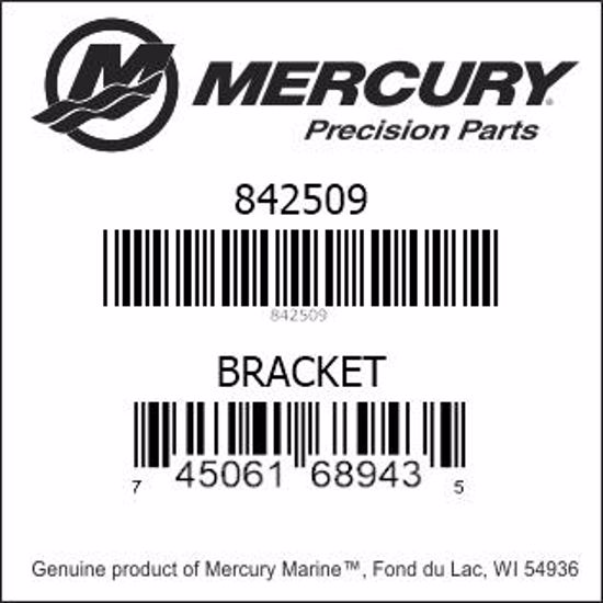 Bar codes for Mercury Marine part number 842509