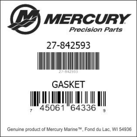 Bar codes for Mercury Marine part number 27-842593