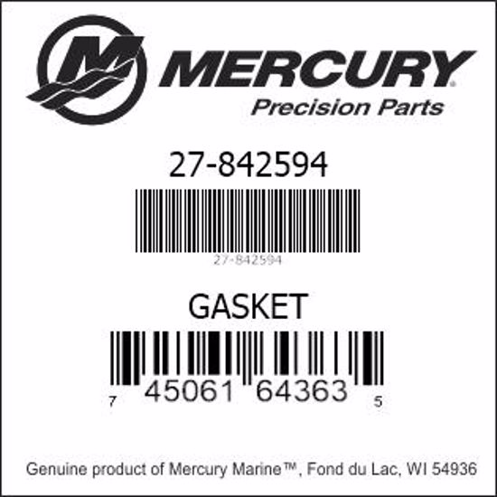 Bar codes for Mercury Marine part number 27-842594